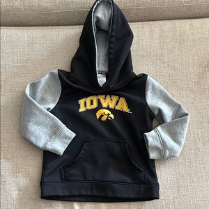 Iowa Toddler Hoodie - Black and Gray